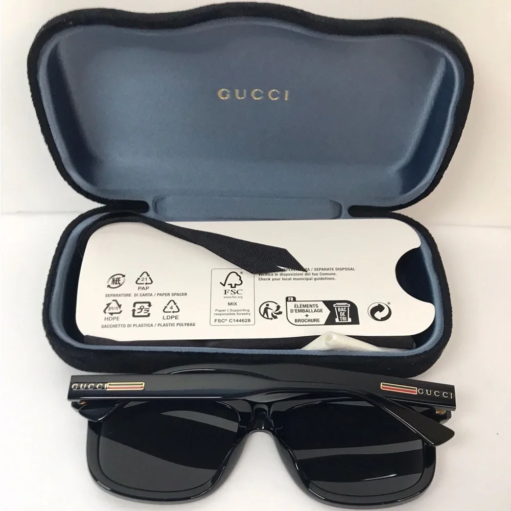 New - 💯 Authentic Gucci Grey Square Men's Sunglasses GG0824S 005